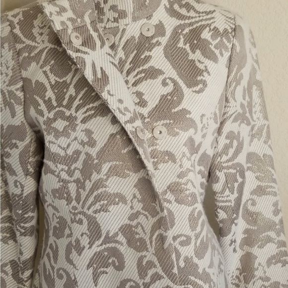 Coldwater Creek Ivory Shimmer Jacquard Jacket blazer size 10 NWT neutral fall - Picture 7 of 12